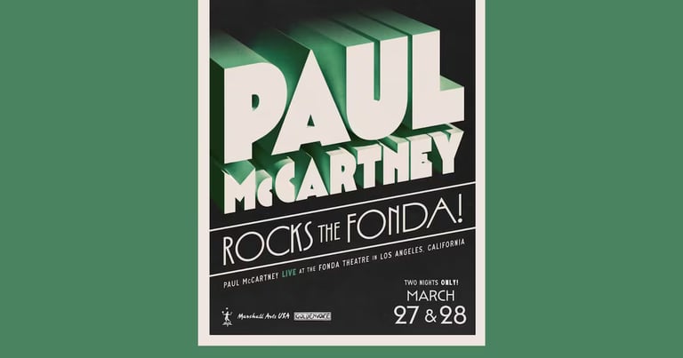 Paul McCartney to Perform Exclusive Phone-Free Shows at LA's Fonda Theatre This March