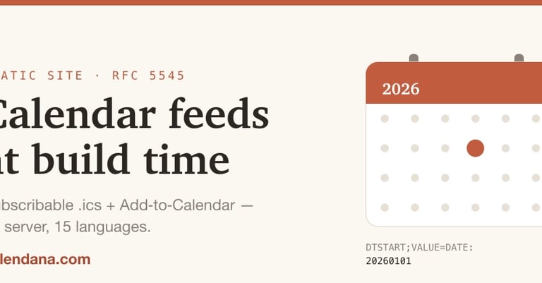 Streamlining Calendar Feeds: Unified Data Source Powers ICS and JSON Integration