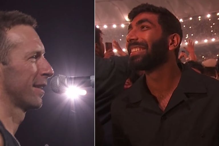 Coldplay Dedicates Song to Jasprit Bumrah at Ahmedabad Concert; Fans Celebrate with Indian Flags