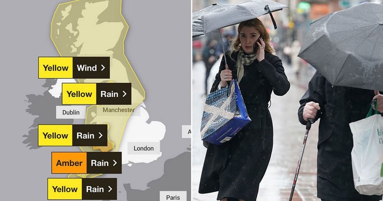 Amber Rain Warning Issued for Wales: Severe Flooding and Storms Expected Across UK