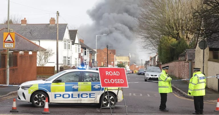 Massive Factory Fire in Wolverhampton Causes Road Closures and Safety Alerts
