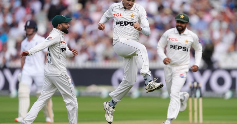 Pakistan Dominates England on Day 1 at Lord's: Abbas Shines with Three Wickets