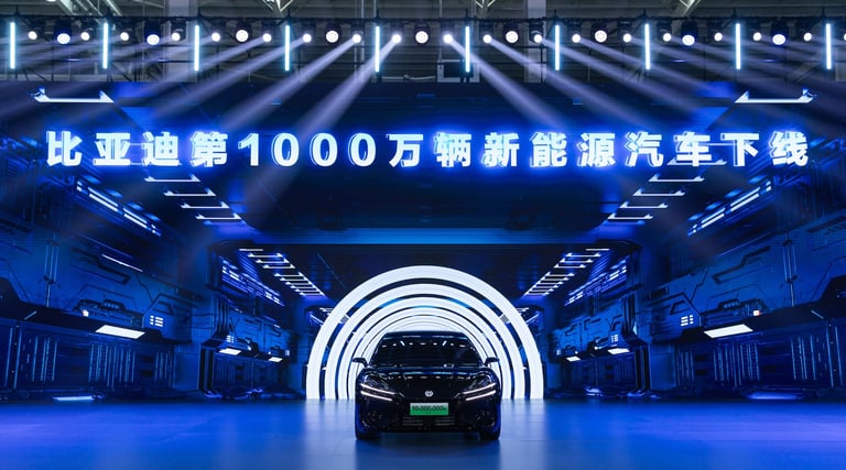 BYD Surpasses 10 Million EV Sales, Leading Global Market as US Automakers Struggle