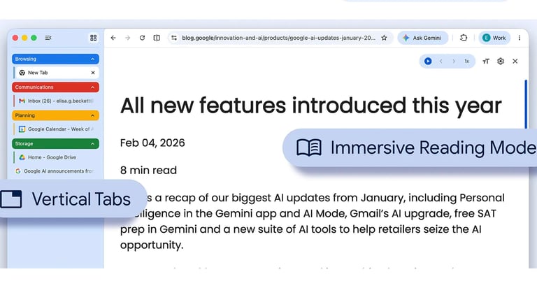 Chrome Unveils Vertical Tabs and Simplified Reading Mode to Boost Productivity