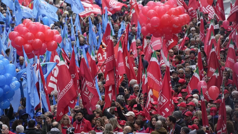 Massive Strikes Sweep Italy as Unions Protest Meloni's Budget Cuts