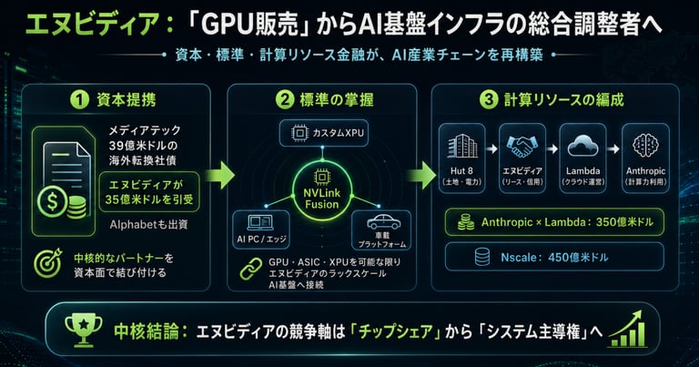 NVIDIA Transforms into AI Infrastructure Giant with $3.5B MediaTek Investment, Google, and Hut 8 Partnerships