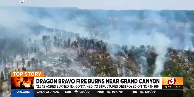 Dragon Bravo Fire Ravages Grand Canyon Lodge, Sparks Environmental and Safety Concerns