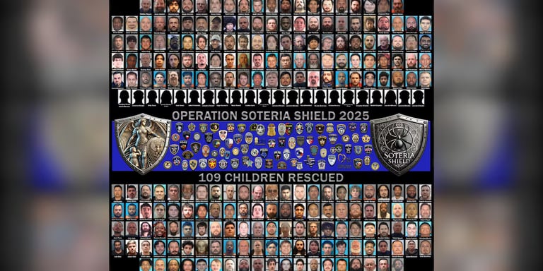 Operation Soteria Shield: 109 Children Rescued, 244 Arrested in Major Child Exploitation Crackdown