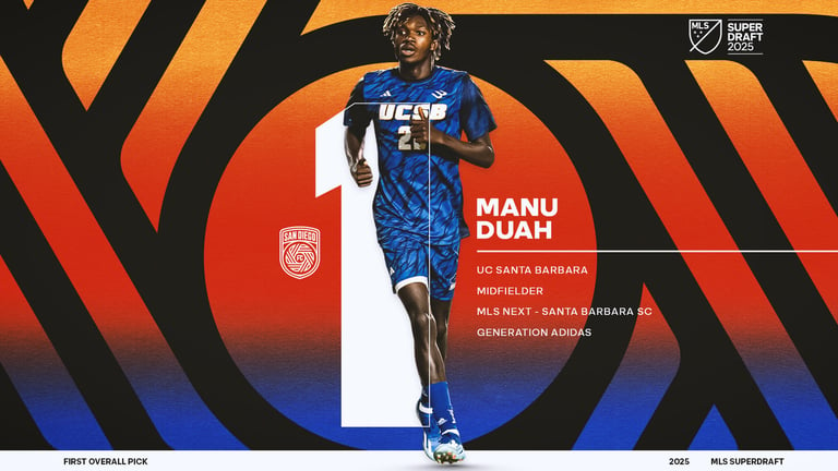 San Diego FC Drafts Midfield Star Manu Duah as First Pick in 2025 MLS SuperDraft