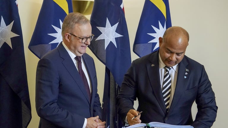 Australia-Nauru Treaty Counters China's Pacific Influence with $140M Deal, Security Veto