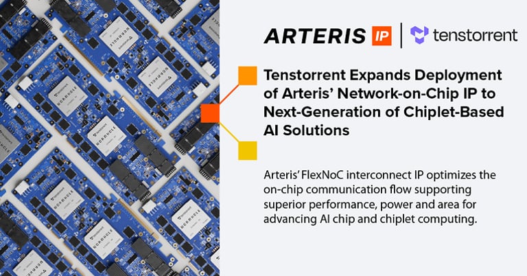 Tenstorrent Licenses Arteris' FlexNoC IP to Boost AI Chiplet Performance and Efficiency
