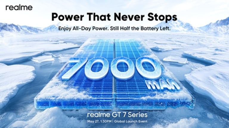 Realme GT 7 Series to Debut with 7000mAh Battery and 120W Charging on May 27