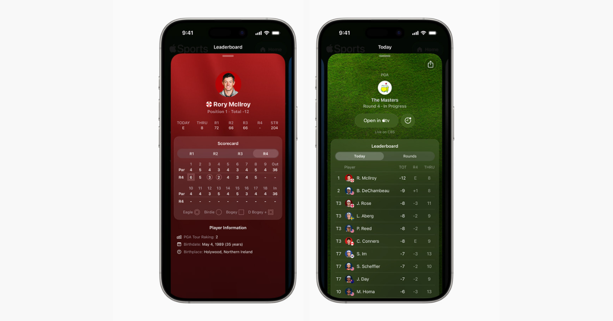 Apple Sports Expands App to Cover Golf and European Soccer, Enhancing Real-Time Sports Tracking