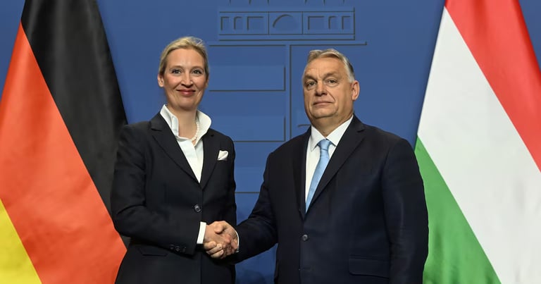 Weidel and Orbán Unite: Far-Right Leaders Criticize EU Policies in Budapest Meeting
