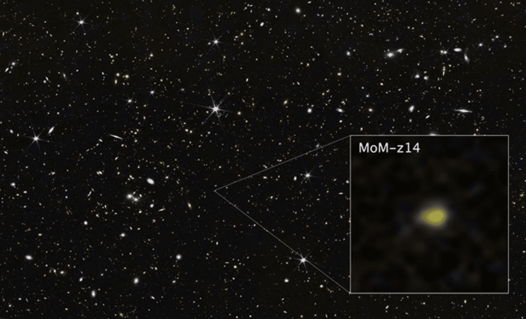 James Webb Telescope Unveils MoM-z14: Most Distant Galaxy Challenges Early Universe Theories