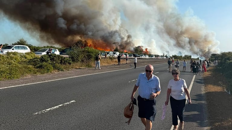 Massive New Forest Fire Rages, International Aid Deployed as Europe Faces Intense Wildfire Season