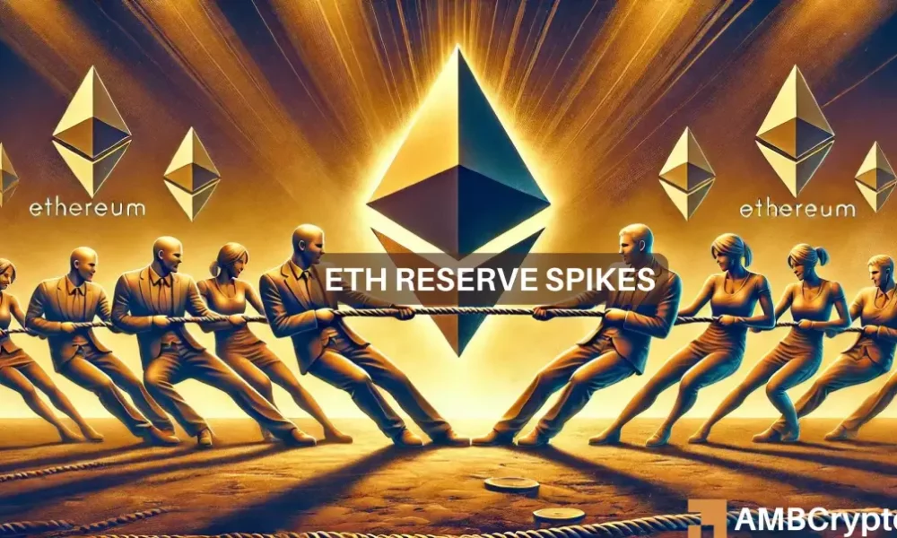 Ethereum exchange reserves jump by over 100,000 ETH - Time to worry?