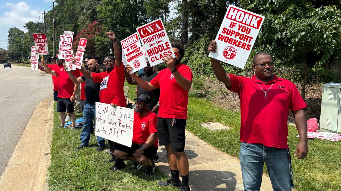 AT&T workers in NC strike over contract as pockets of Triangle, Charlotte see outages