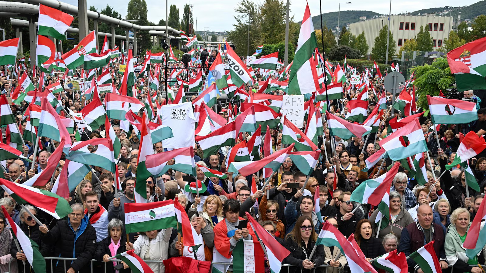 Hungarians protest state media 'propaganda factory' and demand unbiased press