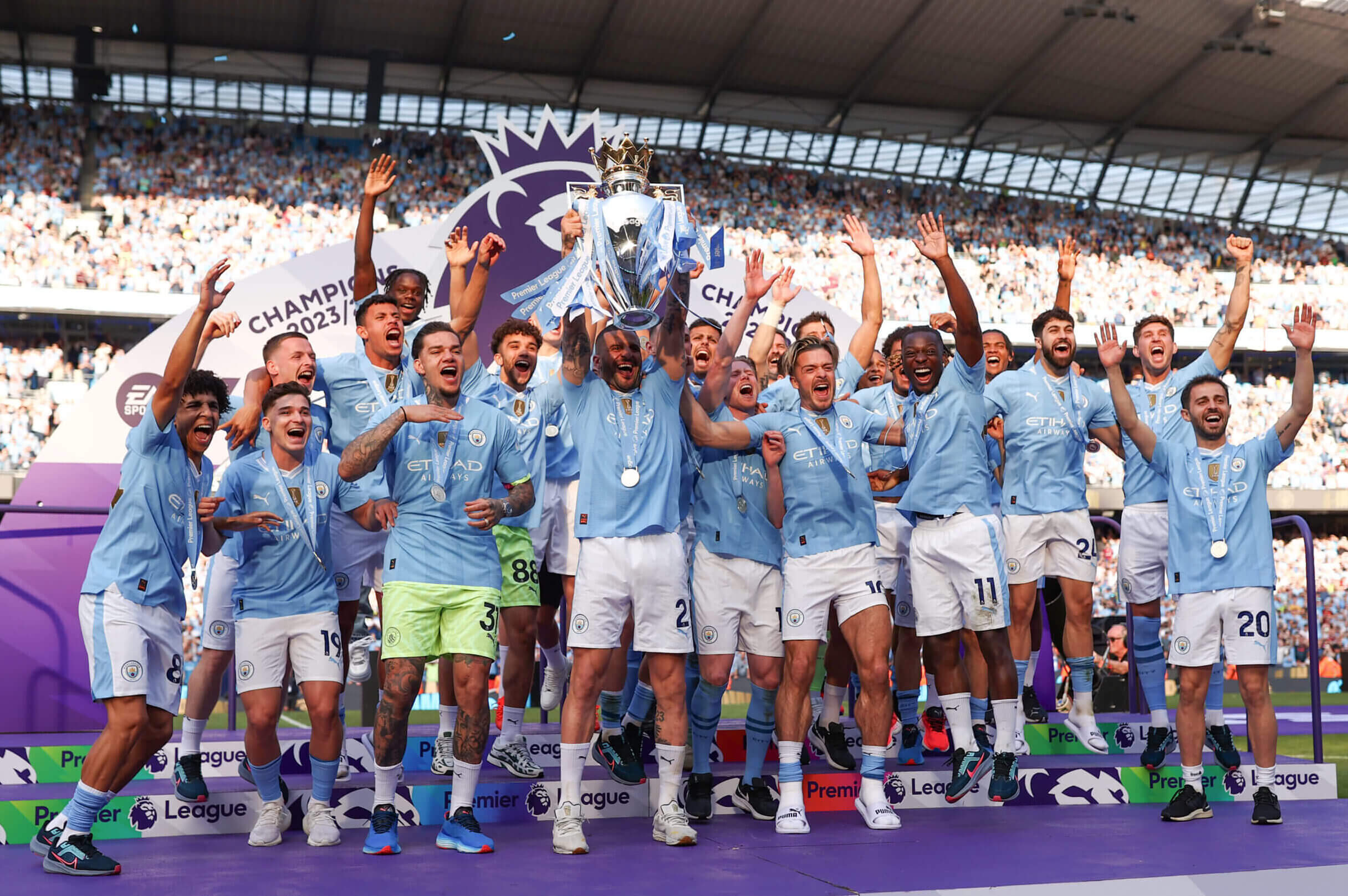 Manchester City win Premier League title for fourth successive year