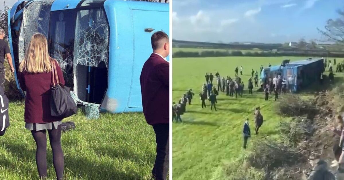 Belfast school bus crash LIVE: Major incident as vehicle overturns with 70 onboard