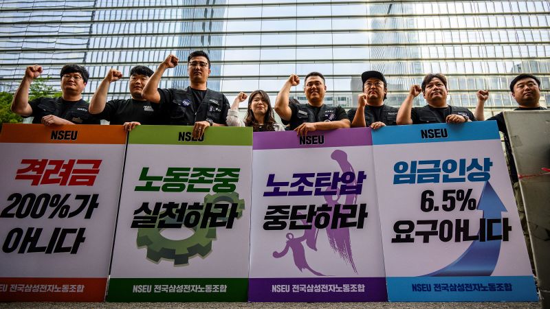 Workers at Samsung Electronics go on strike for the first time ever