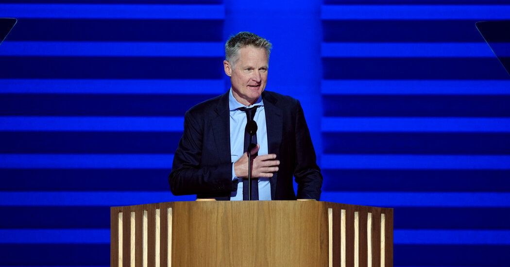 Steve Kerr Cheers on Harris and Walz, a Fellow Coach