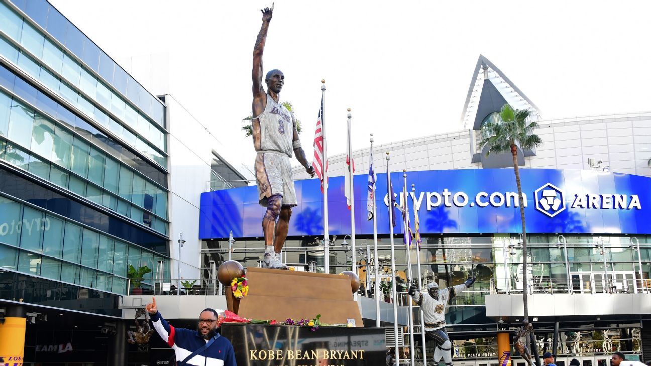 Errors on Kobe Bryant statue outside of Crypto.com Arena to be fixed - ESPN