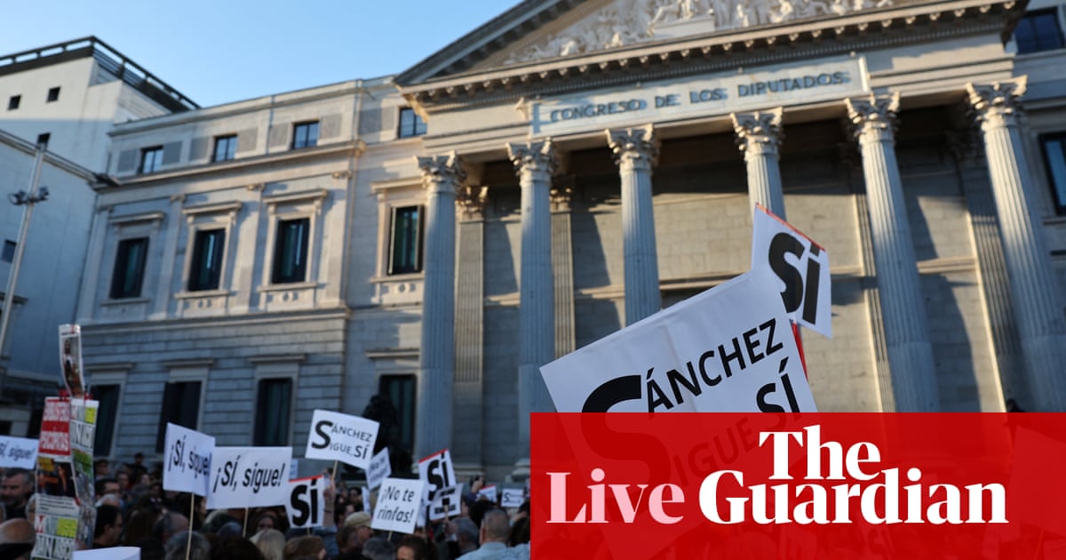 Europe live: Spanish prime minister Pedro Sánchez to announce decision as he considers resigning