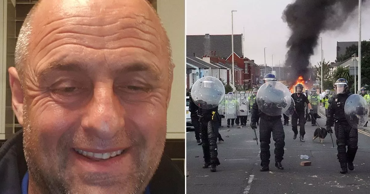 Thug shouted 's***houses' and punched officer in face during violent riots