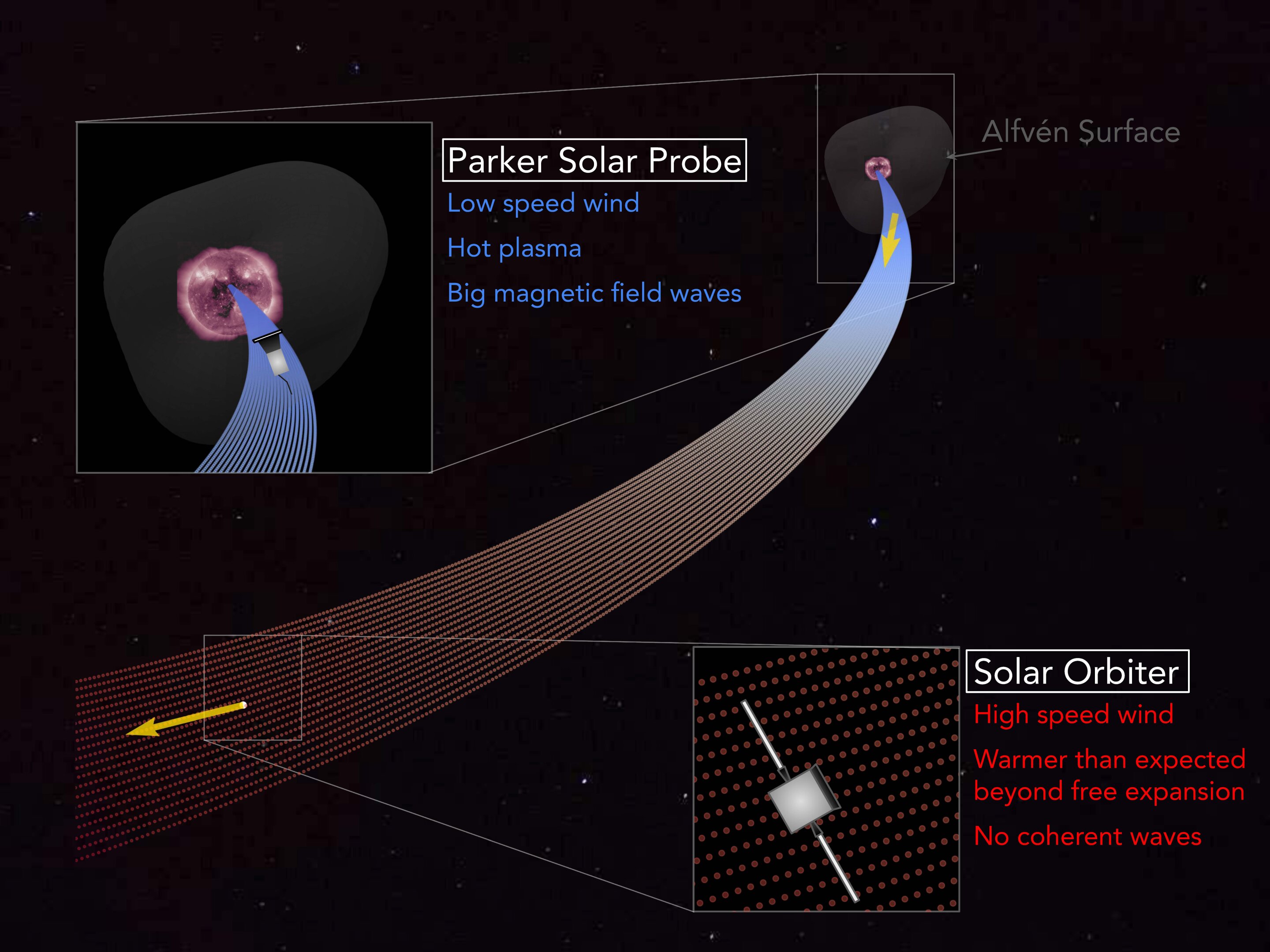 Data from space probes show that Alfvén waves drive the acceleration and heating of the solar wind