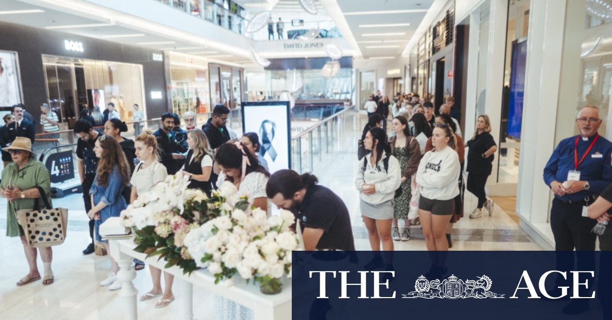 Dozens of bouquets and hundreds of moments of sorrow: Inside Westfield Bondi Junction