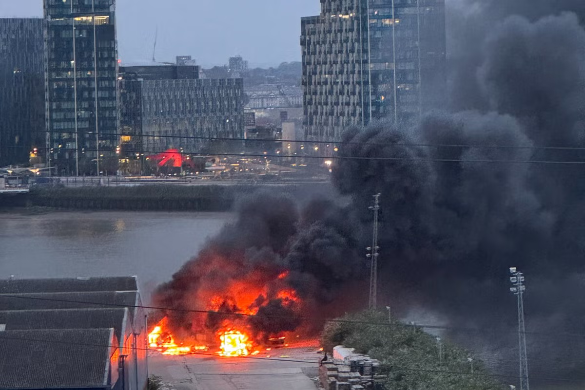 Shock as BBC lorry and police car blown up close to O2 arena in London