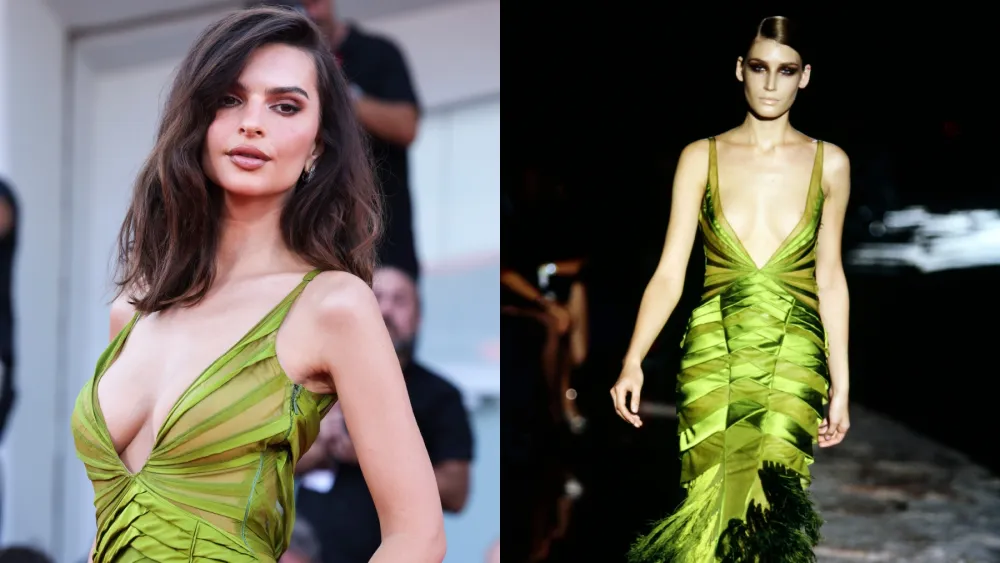 Emily Ratajkowski Favors Fringe in Vintage Gucci by Tom Ford Gown at the 2024 Venice Film Festival