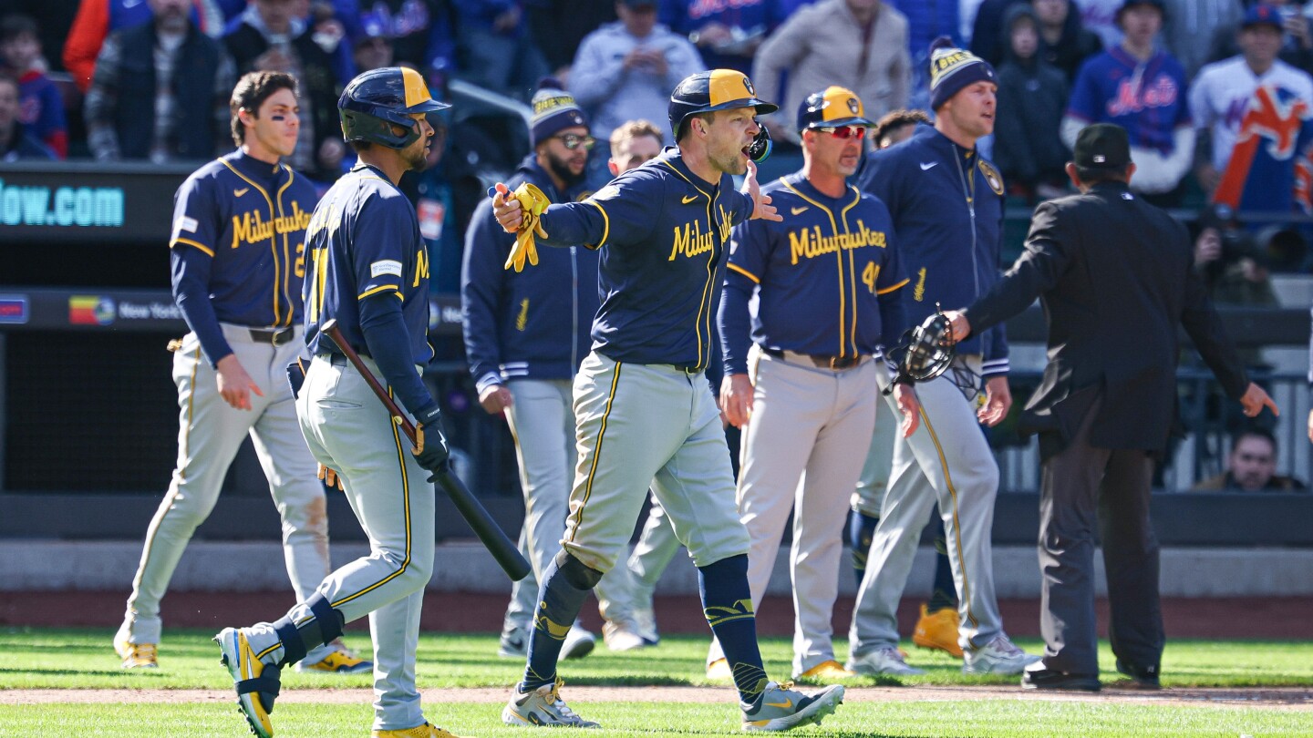 McNeil, Hoskins get heated after hard slide in Brewers-Mets opener - NBC Sports