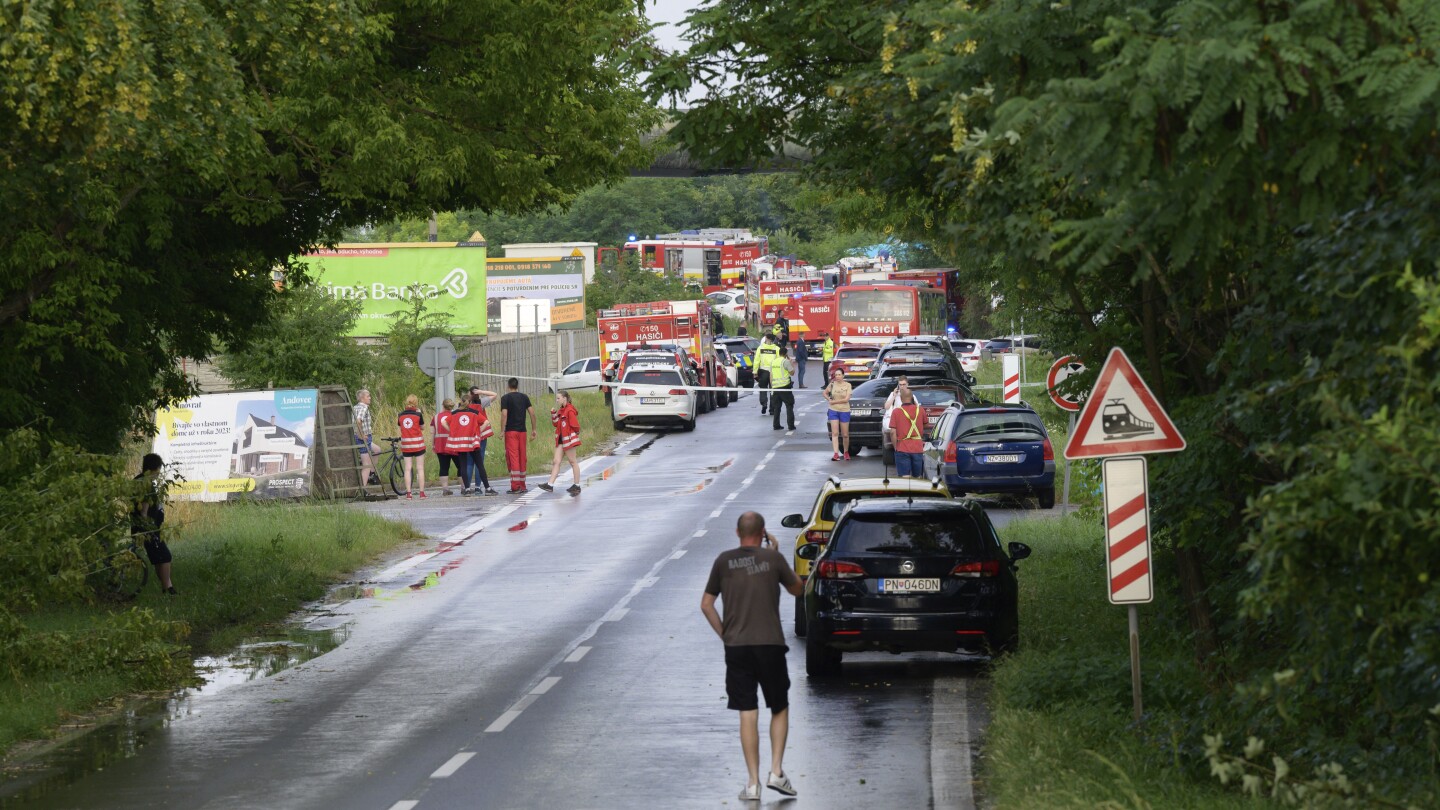 Prague-to-Budapest train collides with a bus in Slovakia, killing 5 people and injuring 5