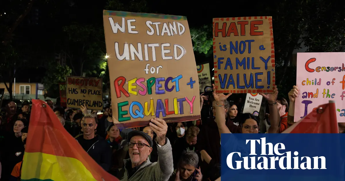 ‘Hate is not a family value’: protesters clash as Sydney council considers rescinding same-sex parenting book ban