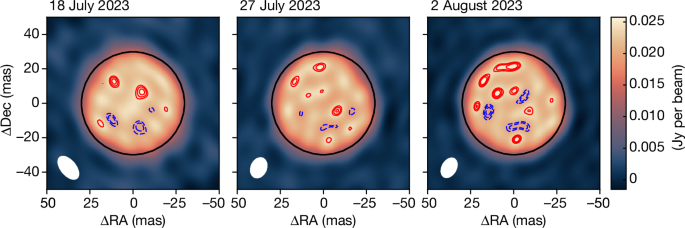 One month convection timescale on the surface of a giant evolved star