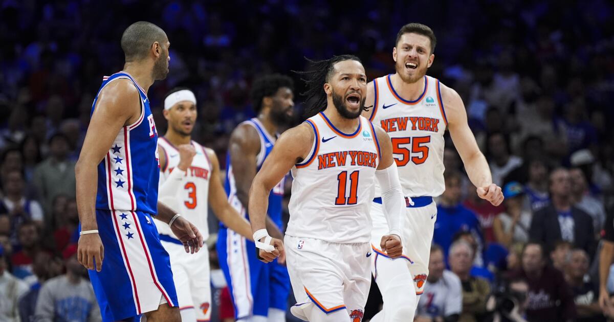 Jalen Brunson powers Knicks past 76ers in playoff-series clincher - Los Angeles Times