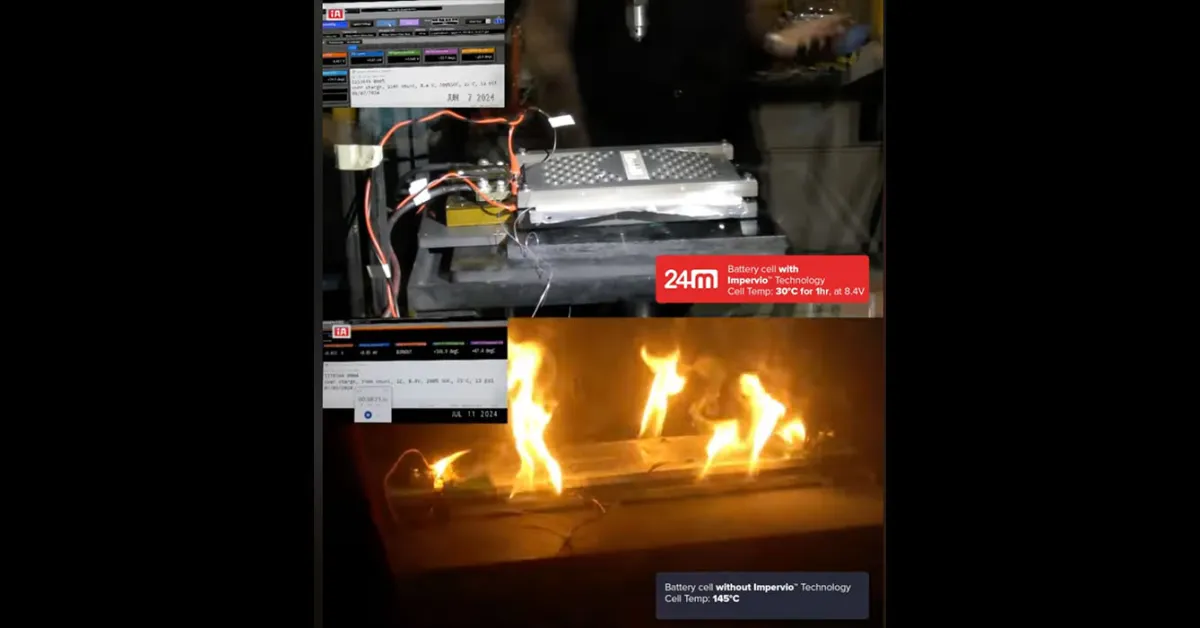 24M shares test data of new Impervio separator that helps reduce EV battery fires