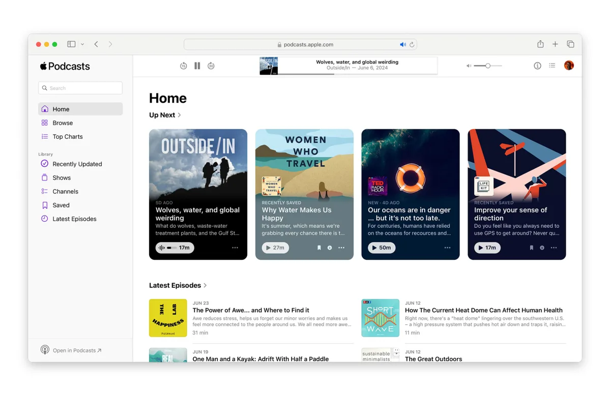 Apple Podcasts now has a useful web interface for browsing and listening to shows