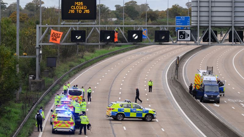 Environmental activists sentenced to years in prison over UK highway protest