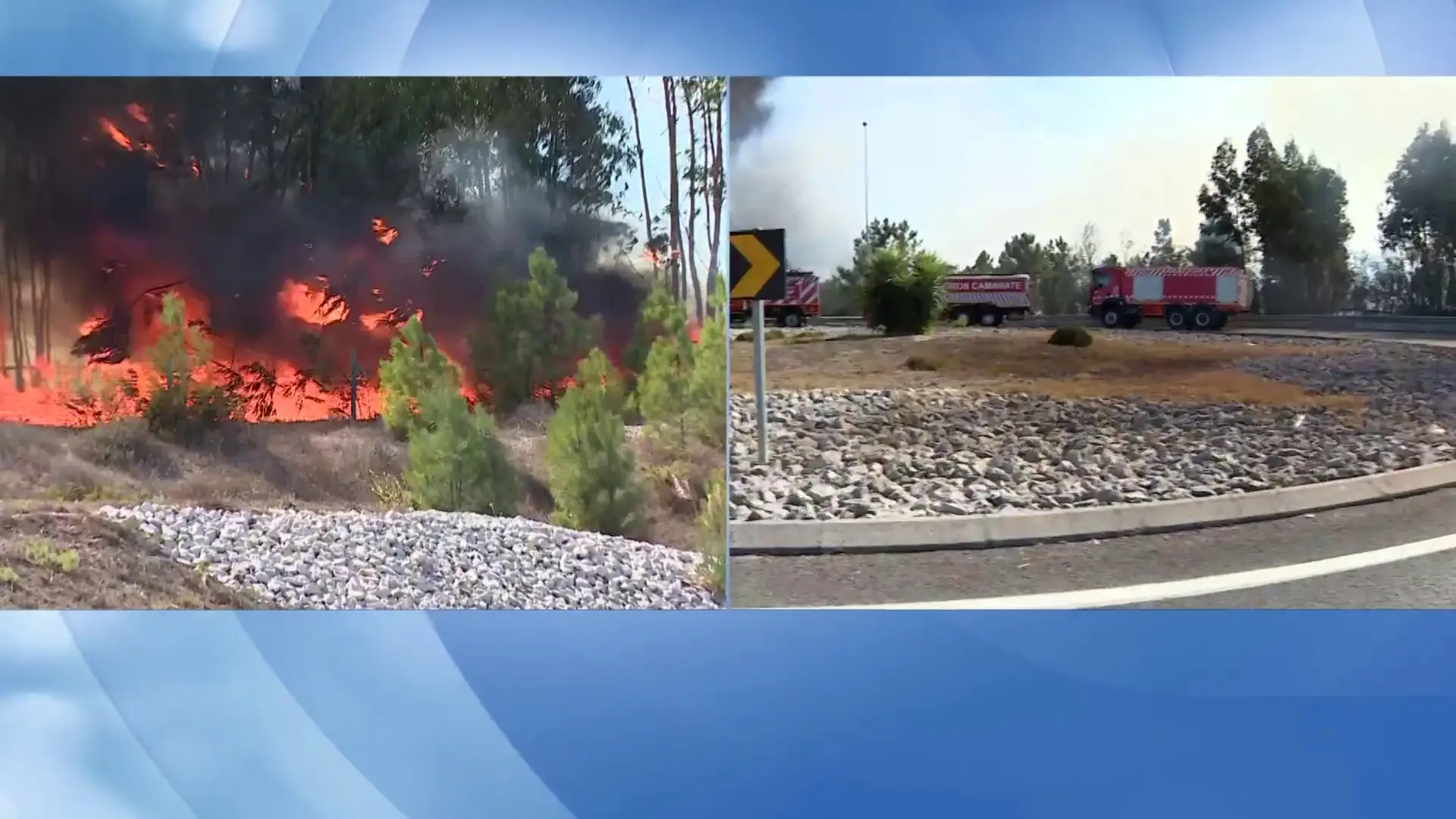 Massive Wildfire in Seixal: 466 Firefighters Battle Blazes Near Residential Areas and Fuel Depot